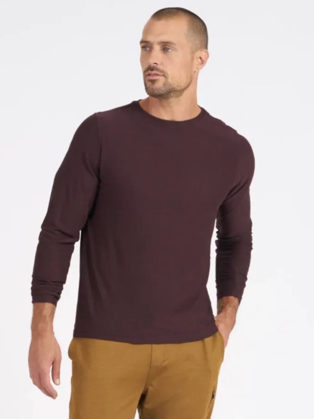 Vuori Long-Sleeve Strato Tech Tee Oxblood Men’s Size XXL